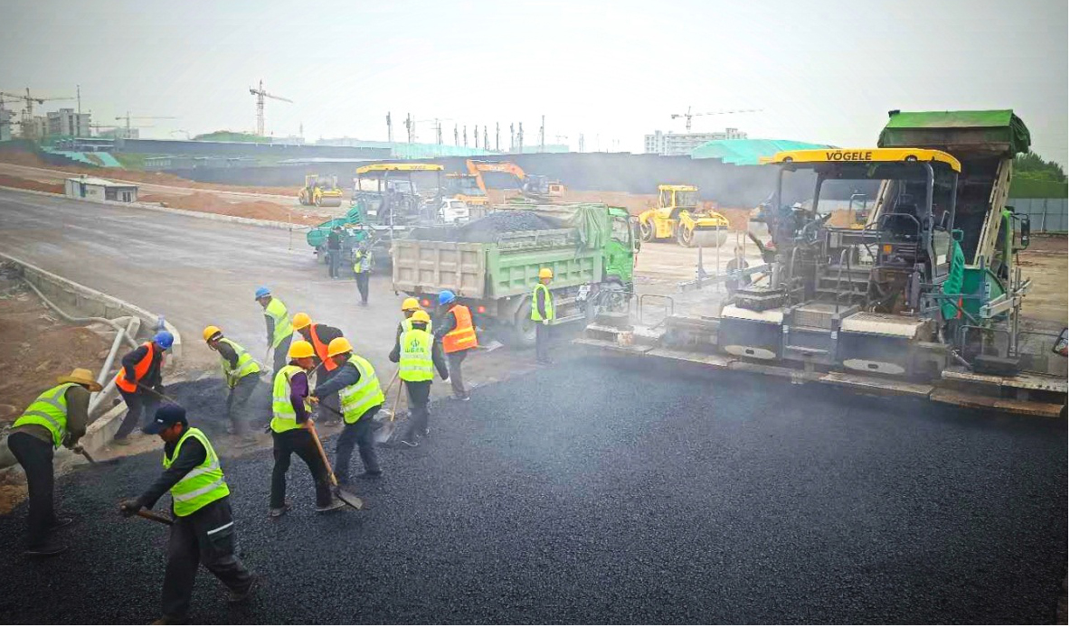 山西建投承建的廣安街東段（錦東大道-吉利路）項目進入最后沖刺階段