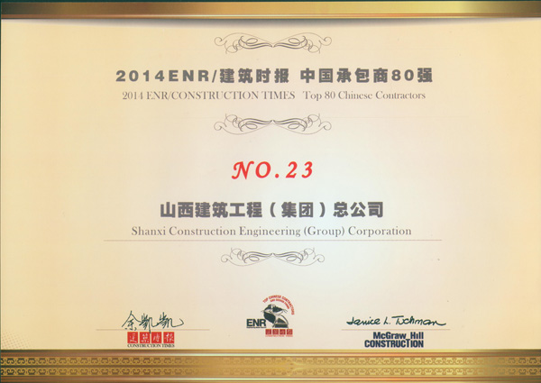 集團(tuán)總公司入選“中國承包商80強(qiáng)”